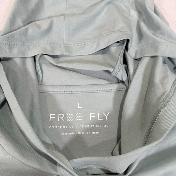 NWT Free Fly Elevate Lightweight Pullover Hoodie Ocean Mist Green Womens Large - Picture 3 of 7